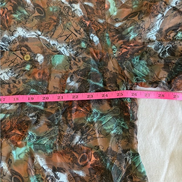 Colore Italia Patterned Silk Button Up size XL - Picture 9 of 9